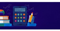 Books and calculator illustration